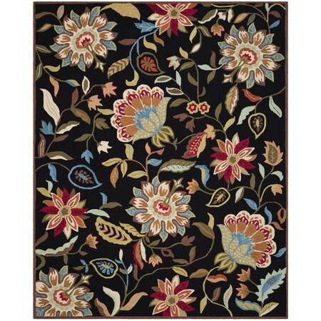 Safavieh Four Seasons Hand Hooked Rectangle RugBlack & Purple 8 x 10 ft. FRS435B-8